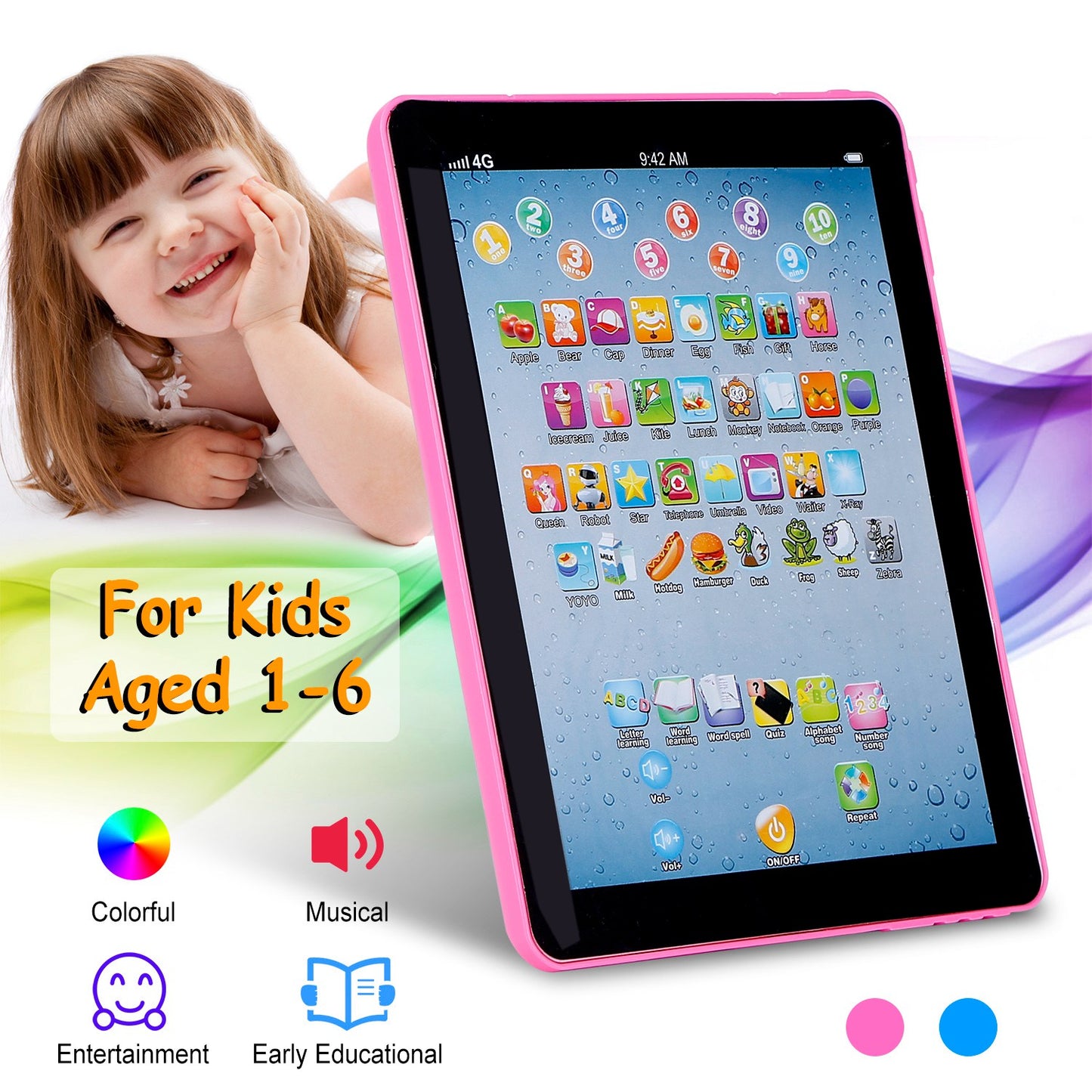Baby Learning Tablet Toy – Educational Touch Pad for ABC, Numbers & Words (Ages 1–6)