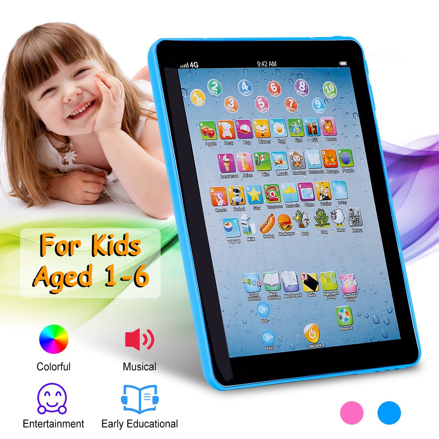 Baby Learning Tablet Toy – Educational Touch Pad for ABC, Numbers & Words (Ages 1–6)